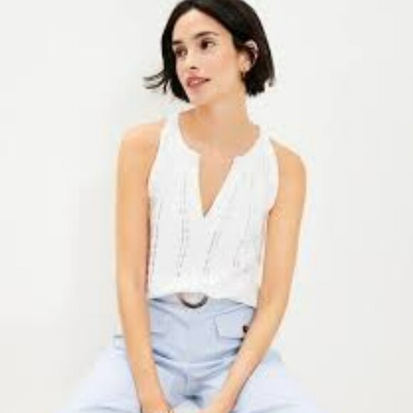 LOFT Scalloped Split Neck Halter Sweater ** SZ XL - Picture 2 of 9